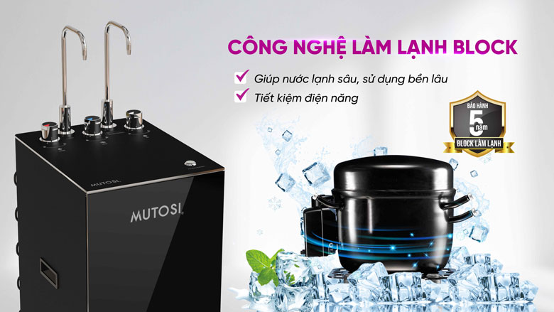 Máy lọc nước Mutosi làm lạnh bằng block