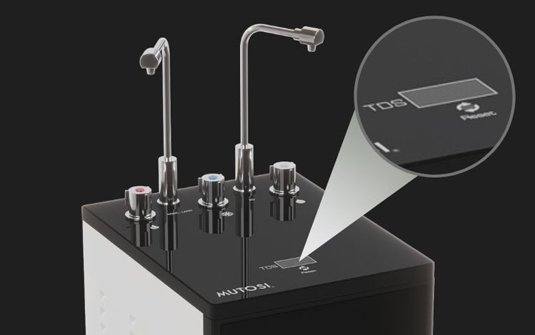 Máy lọc nước Mutosi với màn hình hiển thị chỉ số TDS trực quan dễ theo dõi