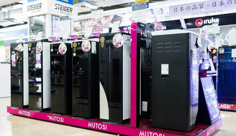 Máy lọc nước Mutosi bày bán tại Siêu thị Điện máy HC