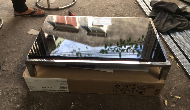 Bếp từ âm có lắp dương được không - Có thể kê khung kim loại