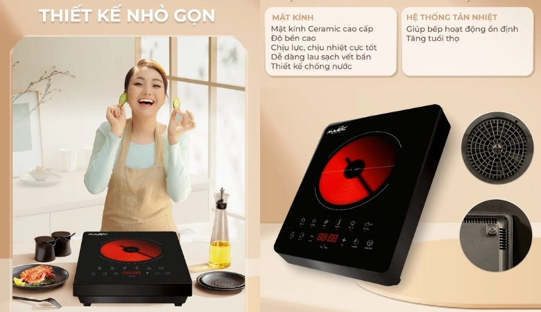 Bếp hồng ngoại Magic có thiết kế hiện đại