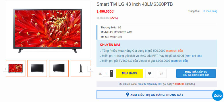 Tivi LG 43LM6360PTB có tốt không?