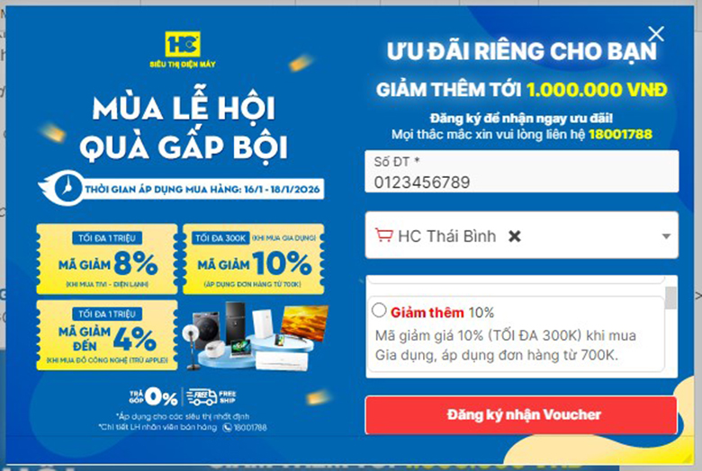 nhận voucher