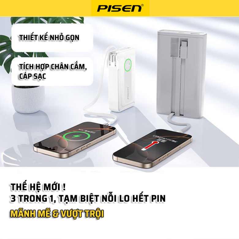 Sạc dự phòng PISEN QUICK High Power Box 35W 10000mAh Dominator LT-DY04 Thiết kế đa năng, tinh tế