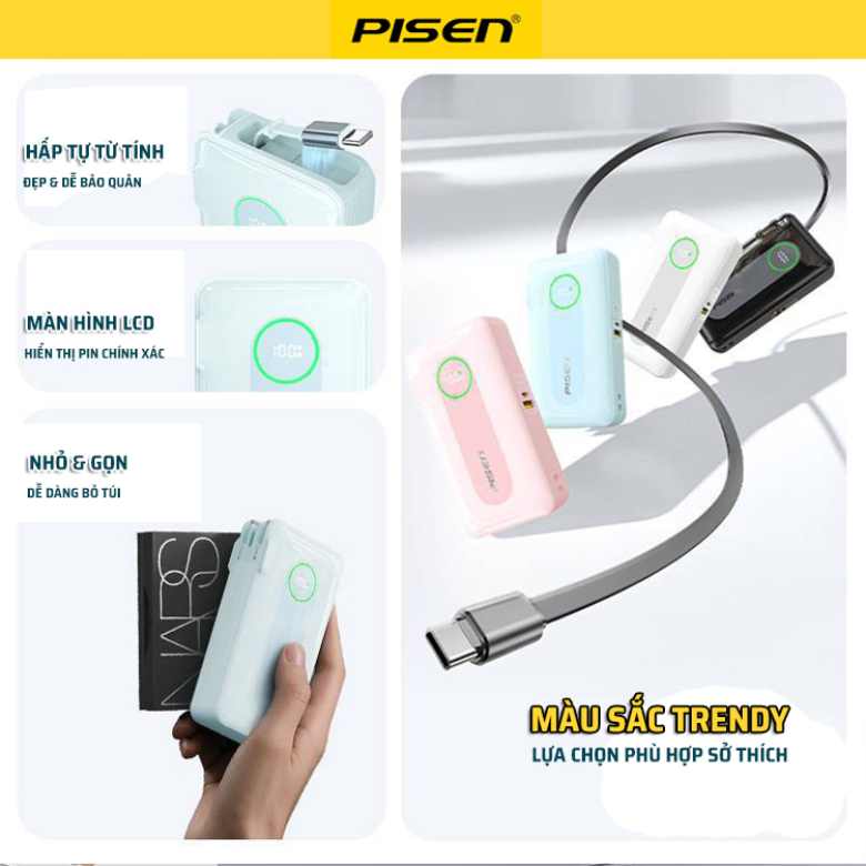  Sạc dự phòng PISEN QUICK High Power Box 35W 10000mAh Dominator LT-DY04 Trắng