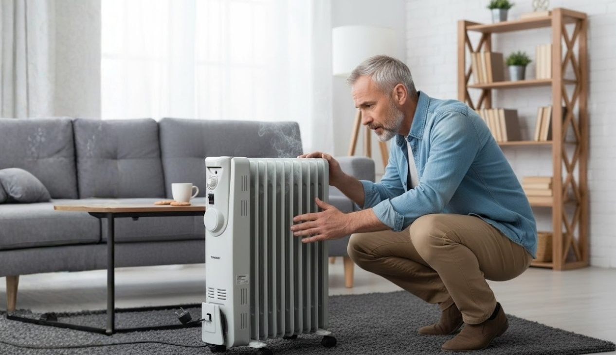 Máy sưởi dầu kêu lạch cạch do kim loại giãn nở nhiệt