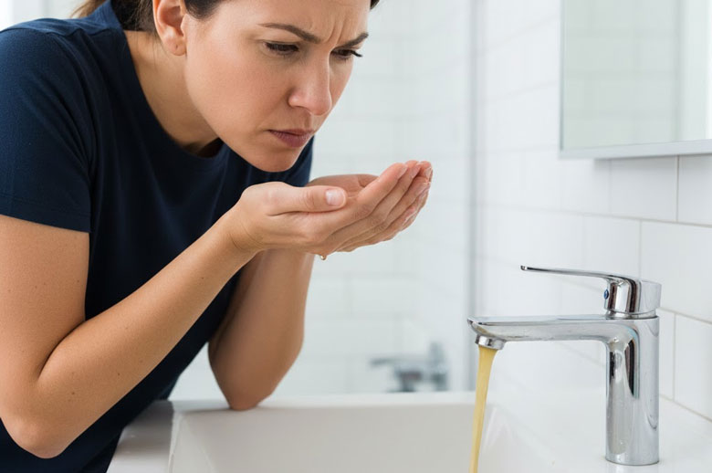 Van xả cặn bình nóng lạnh Ferroli - Nên xả cặn khi nước có mùi lạ và đổi màu