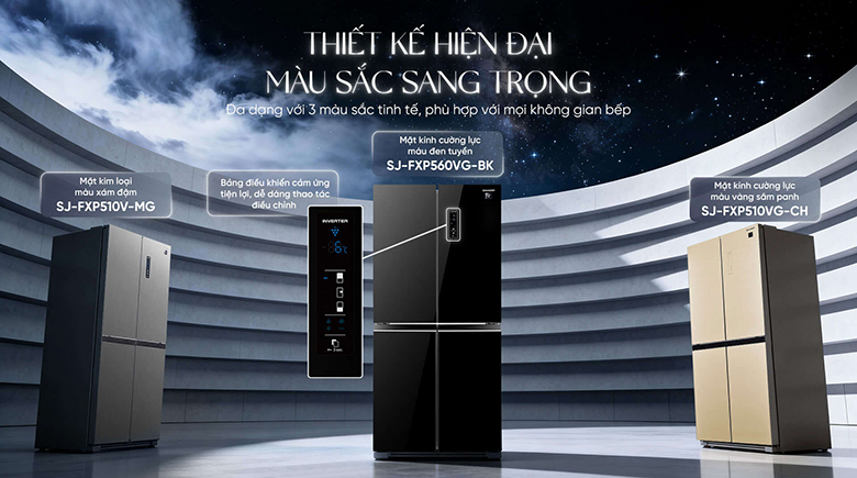 Tủ lạnh Sharp Inverter 421 lít SJ-FXP510VG-CH