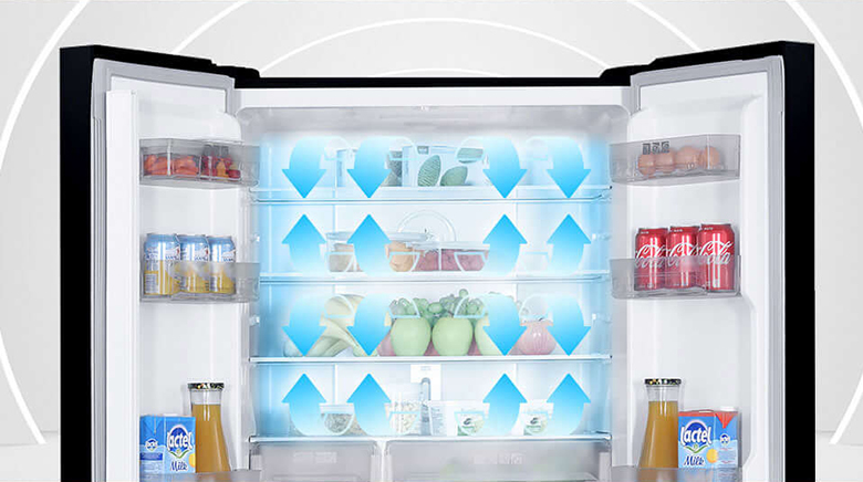 Tủ lạnh Sharp Inverter SJ-FXP510VG-BK hệ thống làm lạnh đa chiều