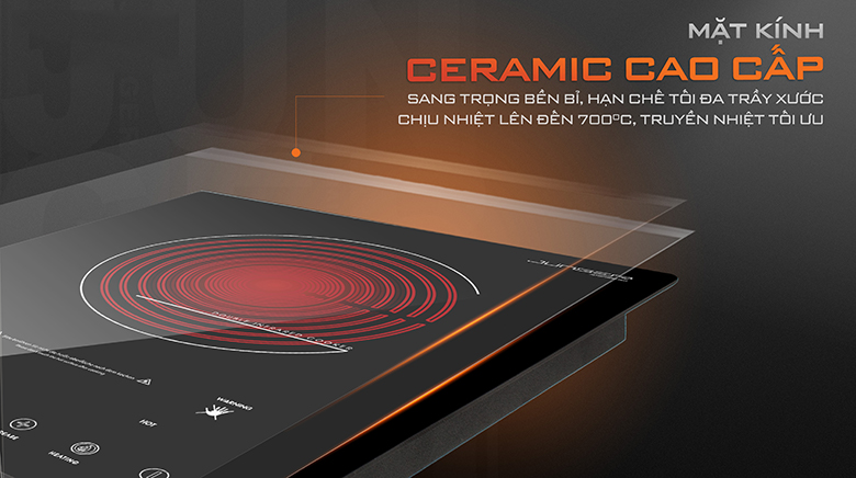 Mặt kính cường lực cao cấp - Bếp hồng ngoại đơn Junger IS-19