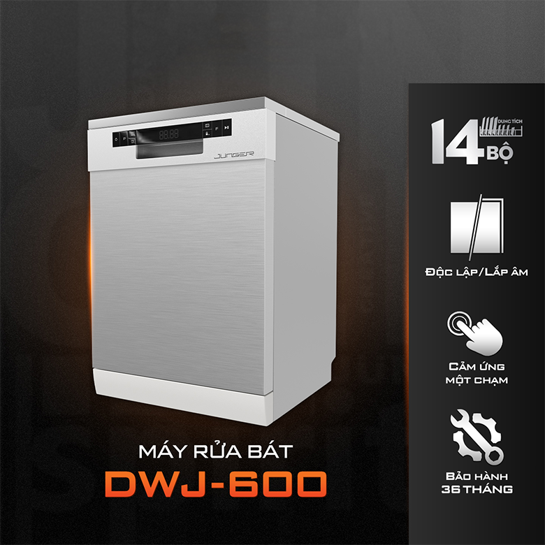 Thiết kế hiện đại và nhỏ gọn - Máy rửa bát đĩa Junger DWJ-600