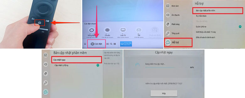 Cập nhật phần mềm cho Tivi Samsung update thông qua tài khoản