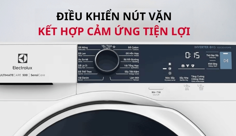 Bảng điều khiển máy sấy quần áo Electrolux
