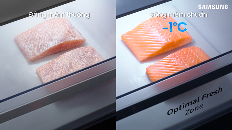 Ngăn đông mềm Optimal Fresh Zone ở mức nhiệt độ chuẩn -1 độ C