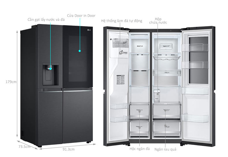 Kích thước tủ lạnh GR-X257MC