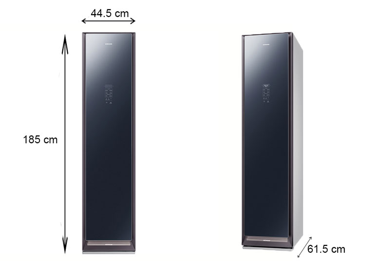 Tủ chăm sóc quần áo Samsung DF60R8600CG/SV - Kích thước thực tế