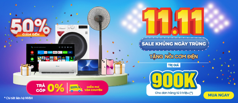 Sale khủng ngày trùng 11/11 giảm tới 50%