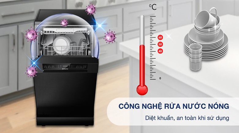 rửa nước nóng diệt khuẩn