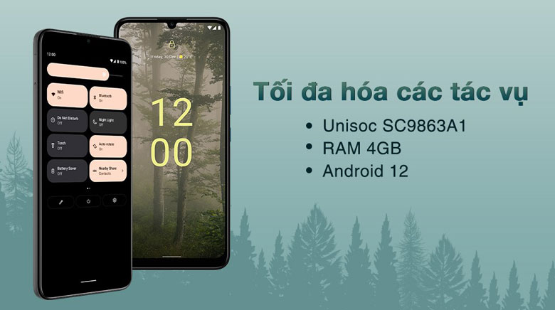 Điện thoại Nokia C31 4GB/128GB Xanh thiên hà - Chip 8 nhân hiệu suất ổn định