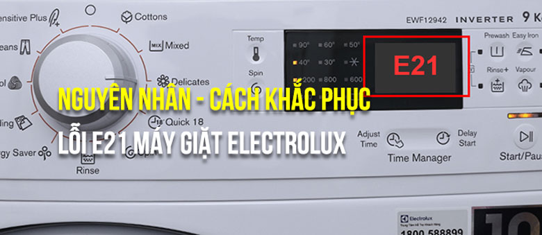 Lỗi E21 máy giặt Electrolux với định nghĩa cơ bản