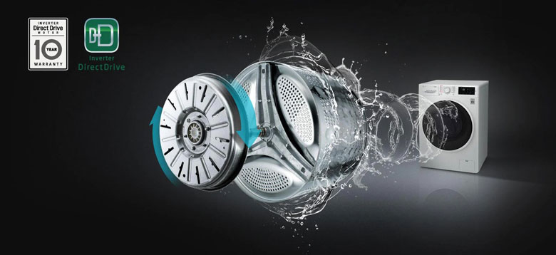 Máy giặt LG Inverter 9kg FV1209S5W lồng ngang - Động cơ Inverter tiết kiệm điện, bảo hành 10 năm