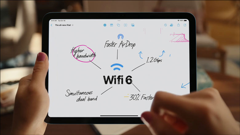 Máy tính bảng Apple iPad 10 (2022) 10.9" Cellular 256GB Yellow MQ6V3ZA/A - Kết nối nhanh chóng với Wifi 6