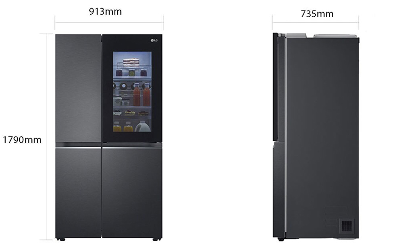 Kích thước tủ lạnh LG Inverter 655 lít GR-Q257MC
