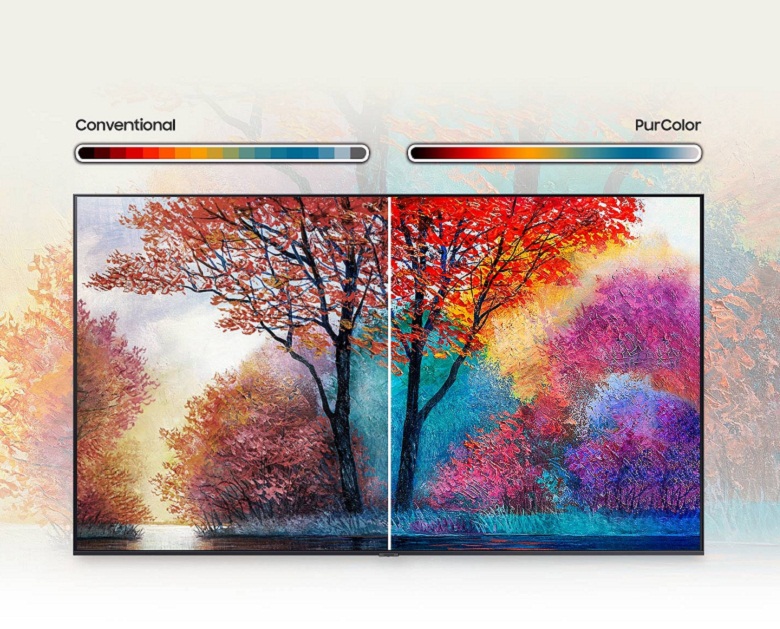 Smart Tivi Samsung 4K 55 inch UA55AU7700 công nghệ hình ảnh PurColor