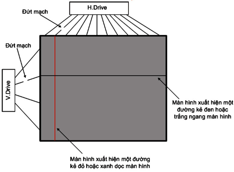 Tivi Panasonic bị sọc màn hình bị đứt mạch IC Driver