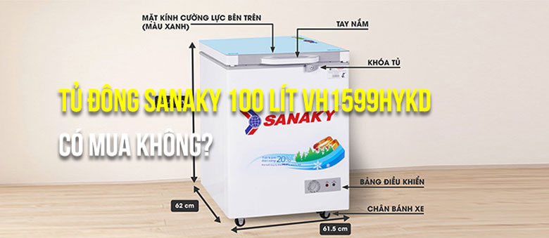 Tủ đông Sanaky 100 lít VH1599HYKD có gì nổi bật?
