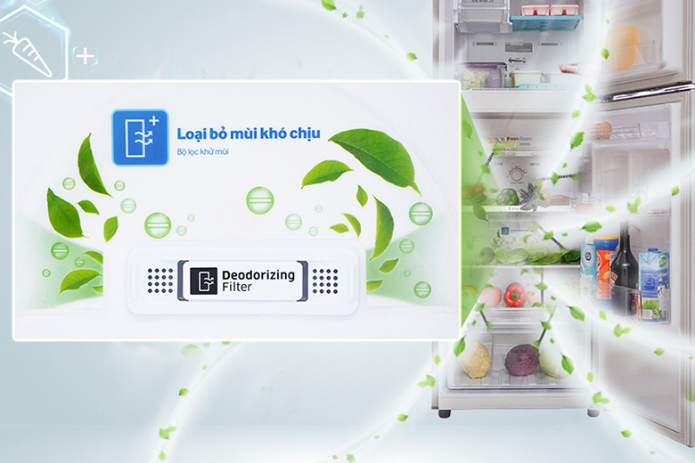 Tủ lạnh Samsung Inverter 360 lít RT35K5982S8 SV bộ lọc than hoạt tính