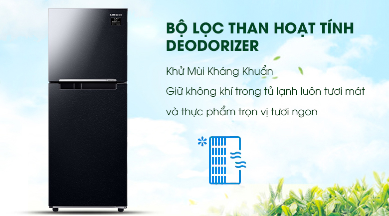 Tủ lạnh Samsung Inverter 208 lít RT20HAR8DBU SV có bộ lọc than hoạt tính loại bỏ nấm mốc, vi khuẩn