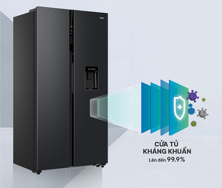 Tủ lạnh SBS Aqua Inverter 524 lít AQR SW541XA BL nhắc đến thiết kế
