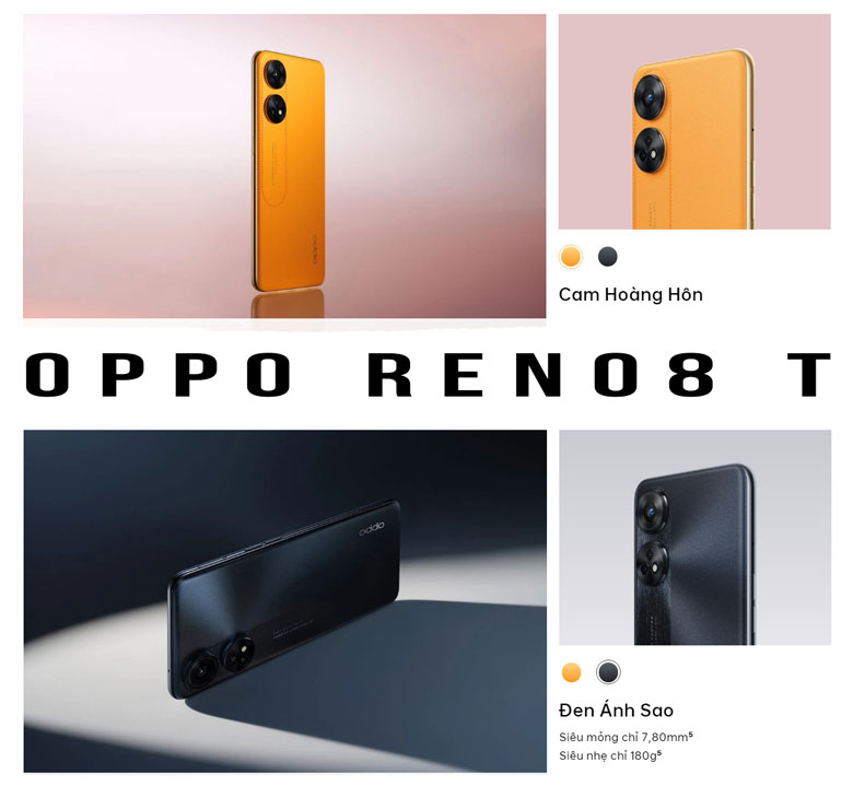 Điện thoại Oppo Reno8 T 4G 8GB/256GB Đen CPH2481 - Thiết kế thời thượng, đẳng cấp