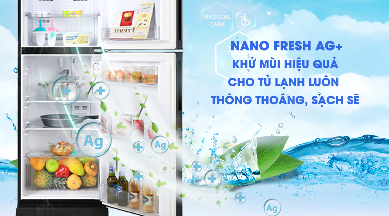 Tủ lạnh Aqua Inverter 186 lít AQR-T219FA PB tính năng khử mùi, diệt khuẩn nhanh chóng
