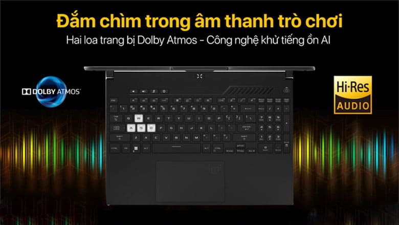 Laptop Asus Gaming TUF Dash F15 FX517ZC-HN077W - Âm thanh sống động và chân thực