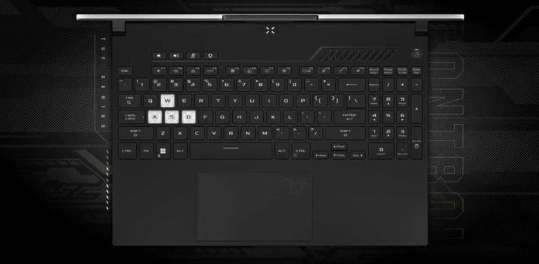 Laptop Asus Gaming TUF Dash F15 FX517ZC-HN077W - Thiết kế phím nổi cho gamer
