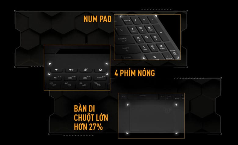 Laptop Asus Gaming TUF Dash F15 FX517ZC-HN077W - Trải nghiệm gõ tốc độ và chính xác