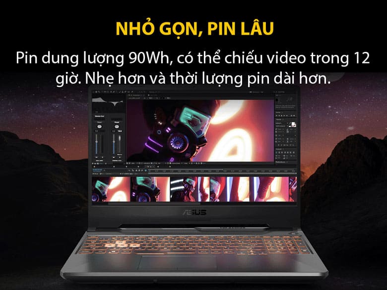 Laptop Asus Gaming TUF A15 FA506ICB-HN355W - Pin dung lượng lớn