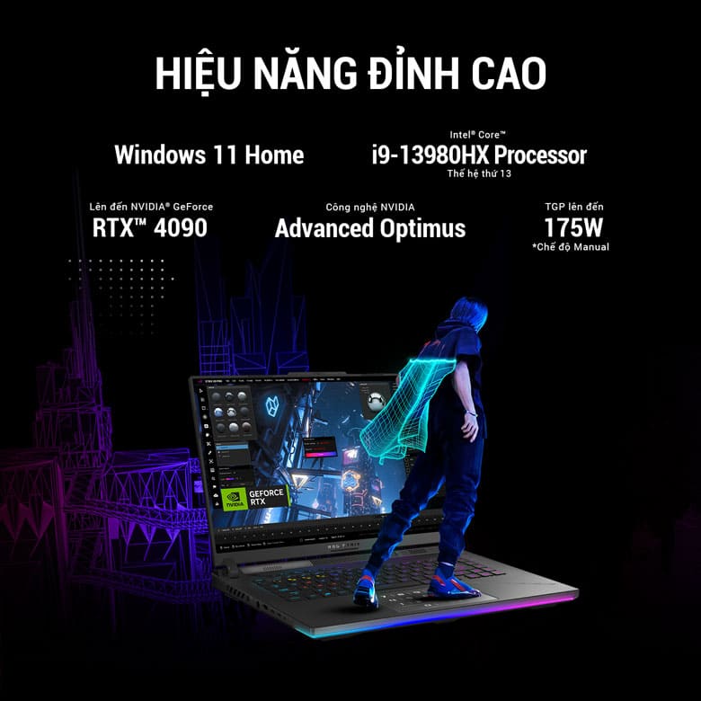 Laptop Asus Gaming ROG Strix SCAR 18 G834JY-N6039W - Hiêu năng đỉnh cao