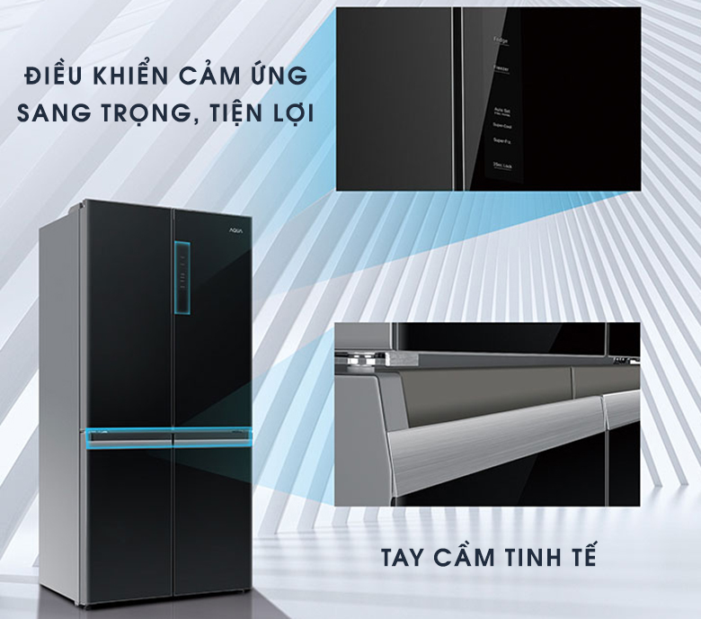 Tủ lạnh Aqua Inverter 549 lít AQR-IG636FM(GB) dùng bảng điều khiển cảm ứng