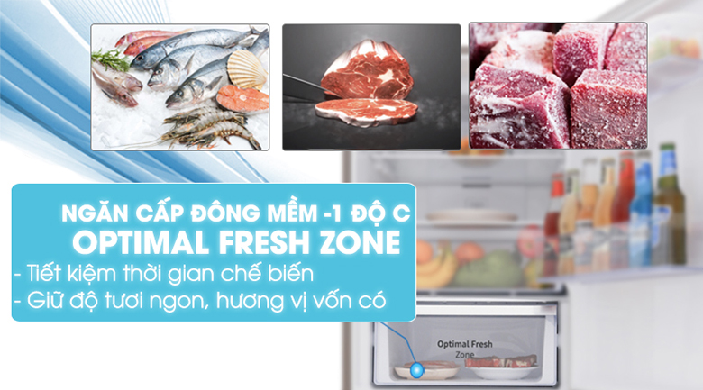 Tủ lạnh Samsung Inverter 236 lít RT22M4032BU/SV ngăn bảo quản đông mềm