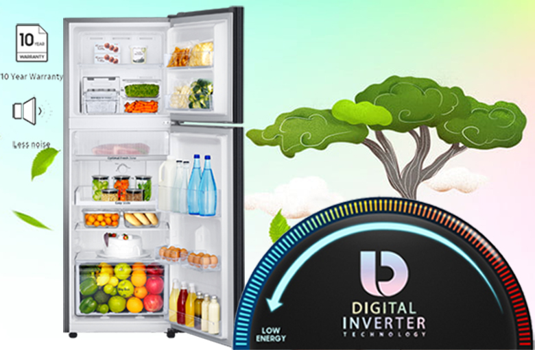 Tủ lạnh Samsung Inverter 236 lít RT22M4032BU/SV công nghệ tiết kiệm điện