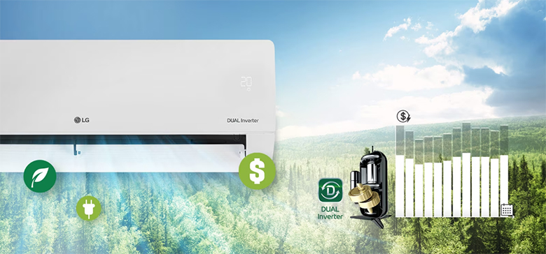 Công nghệ Inverter tiết kiệm điện - Điều hòa LG 21.000 BTU V24WIN