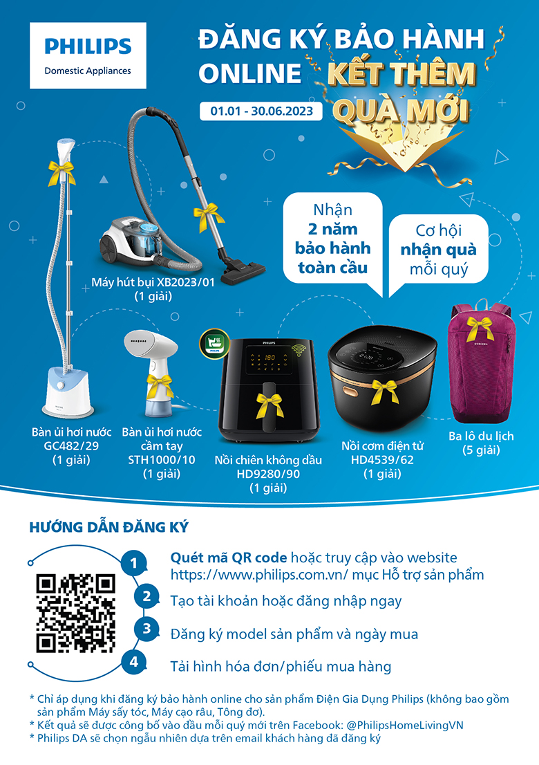 Philips: Đăng ký bảo hành Online - Kết thêm quà mới