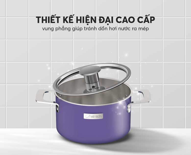 Bộ nồi inox liền khối Elmich Hera EL-8190 - Thiết kế hiện đại, cao cấp
