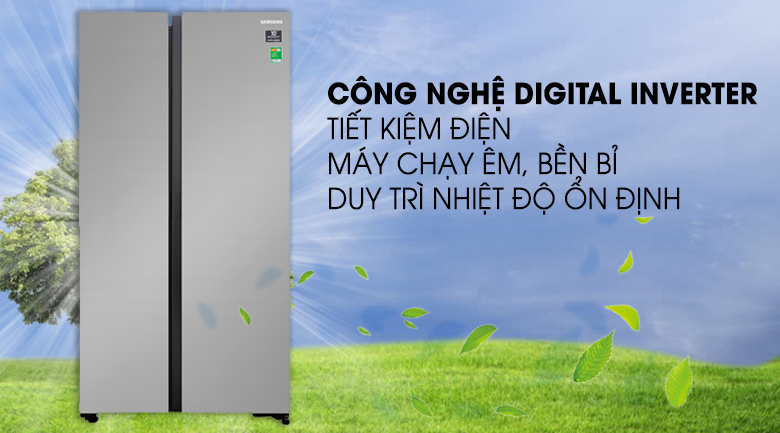 Tủ lạnh SBS Samsung Inverter 647 lít RS62R5001M9/SV công nghệ tiết kiệm điện