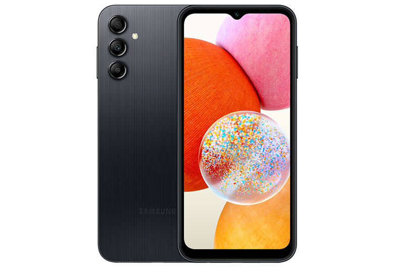 Điện thoại Samsung Galaxy A14 LTE 4GB/128GB Đen - Thiết kế nguyên khối & hoa văn độc đáo