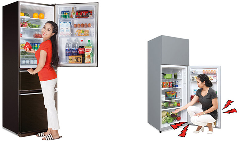 Tủ lạnh Hitachi 3 cánh ngăn đá dưới: Thiết kế thân thiện