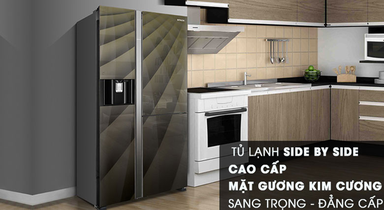 Tủ lạnh SBS Hitachi Inverter 569 lít R-FM800XAGGV9X (DIA)